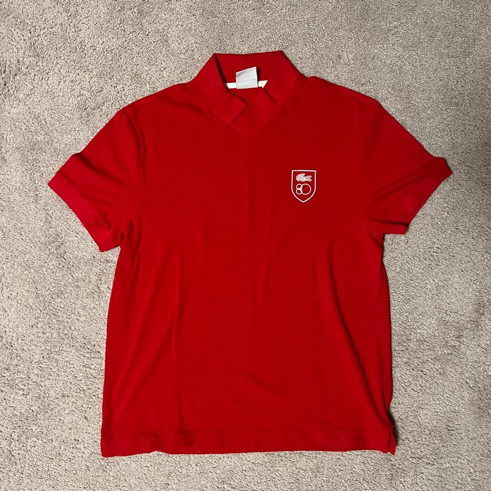 Lacoste 80th anniversary Red Polo Shirt Classic Design